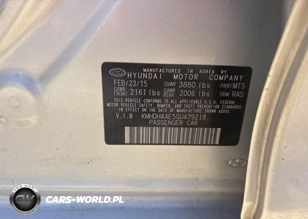 2016 Hyundai Elantra Se VIN:KMHDH4AE5GU479218 - 9