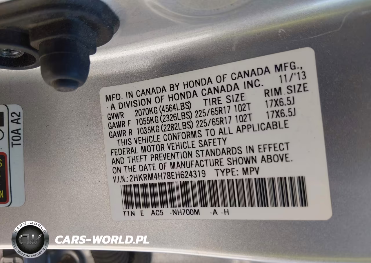 2014 Honda Cr-V Ex-L VIN:2HKRM4H78EH624319 - 9