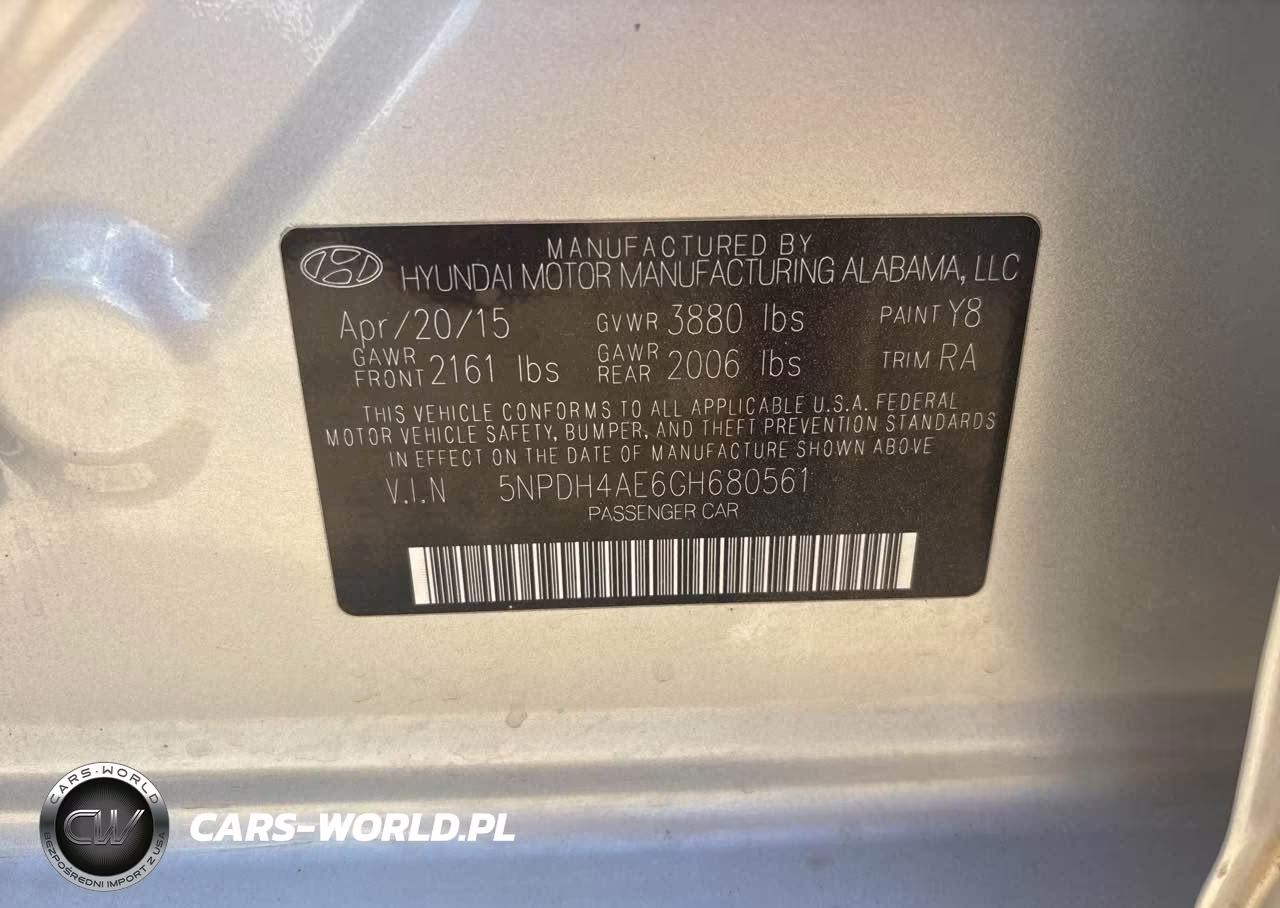 2016 Hyundai Elantra Se VIN:5NPDH4AE6GH680561 - 9