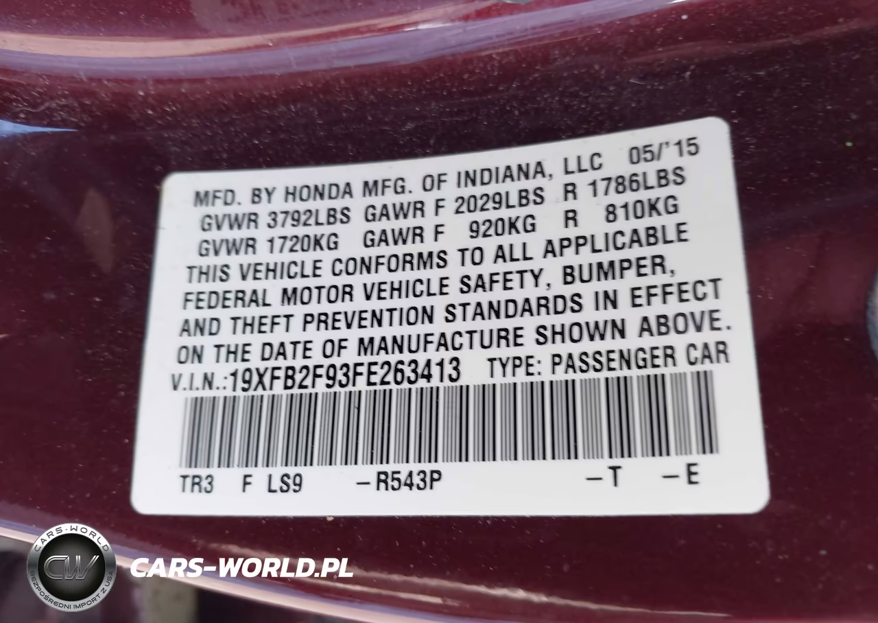 2015 Honda Civic Ex-L VIN:19XFB2F93FE263413 - 9