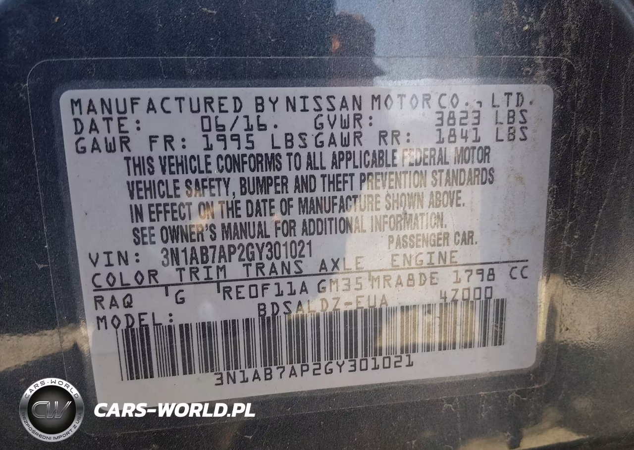 2016 Nissan Sentra Sv VIN:3N1AB7AP2GY301021 - 9