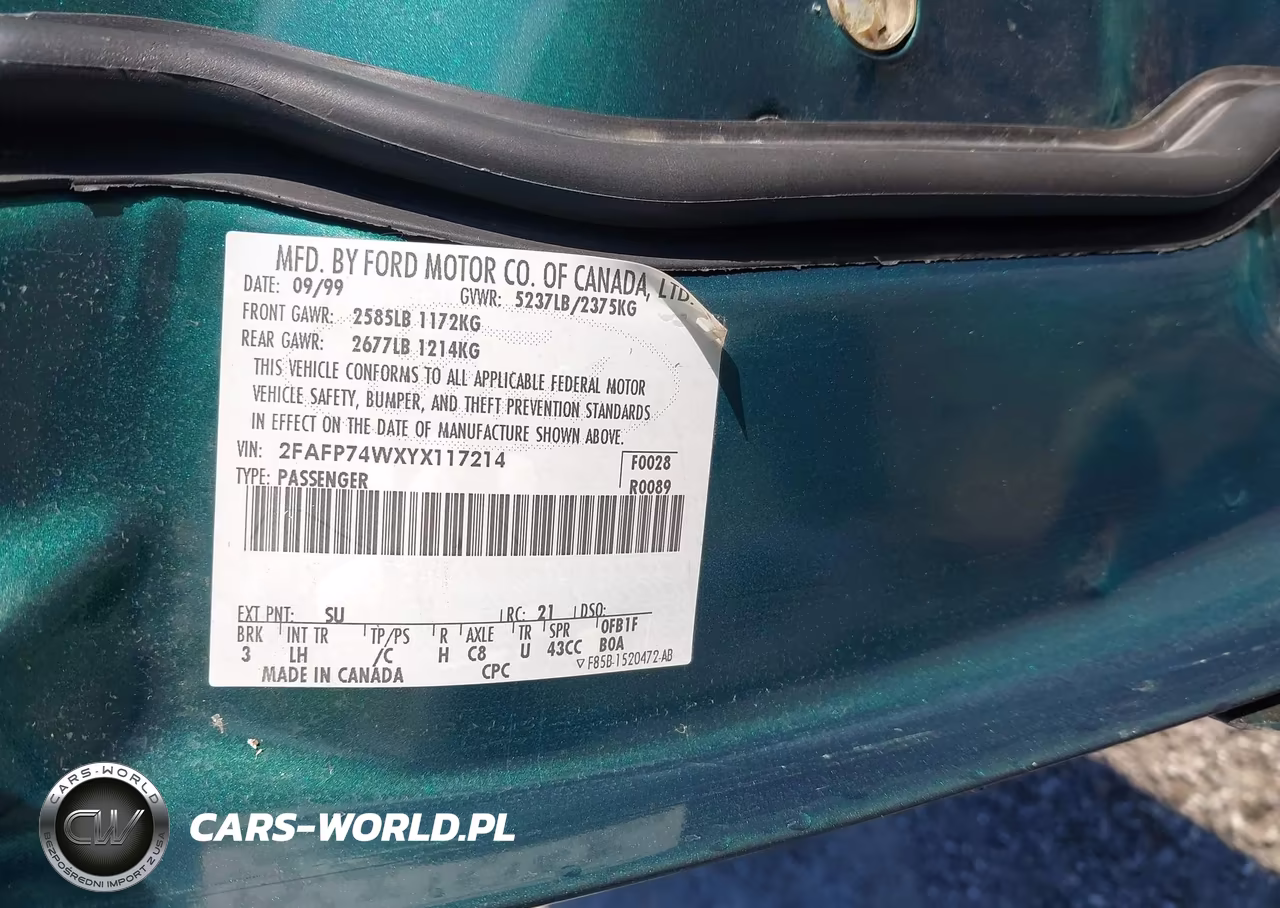 2000 Ford Crown Victoria Lx VIN:2FAFP74WXYX117214 - 9