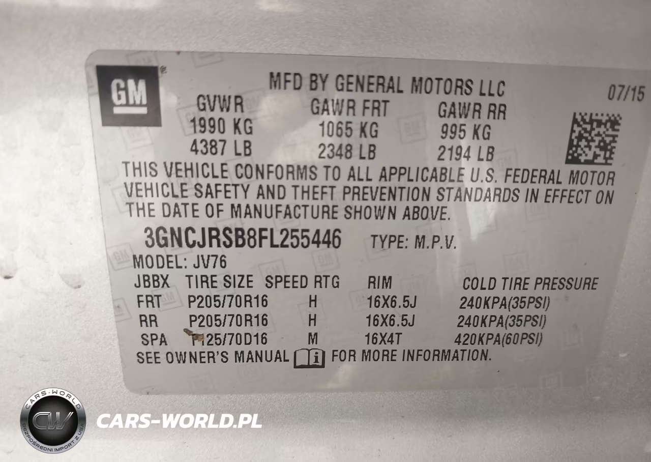 2015 Chevrolet Trax Lt VIN:3GNCJRSB8FL255446 - 9