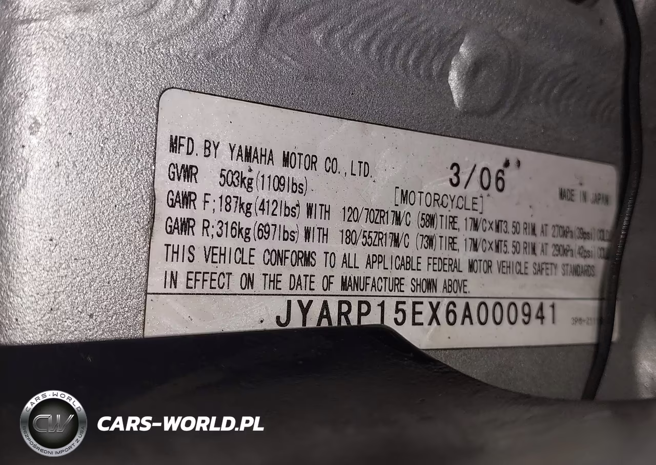 2006 Yamaha Fjr1300 VIN:JYARP15EX6A000941 - 10