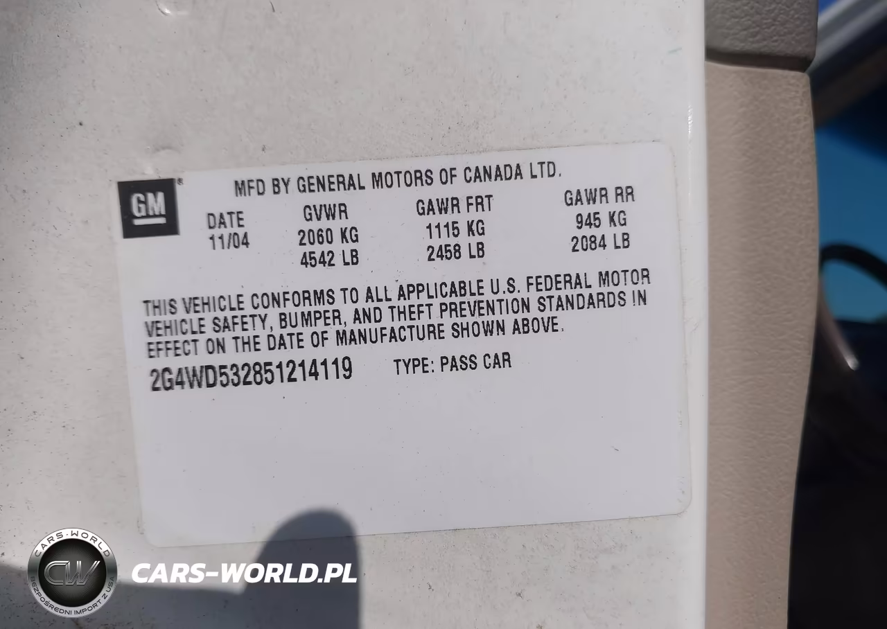 2005 Buick Lacrosse Cxl VIN:2G4WD532851214119 - 9