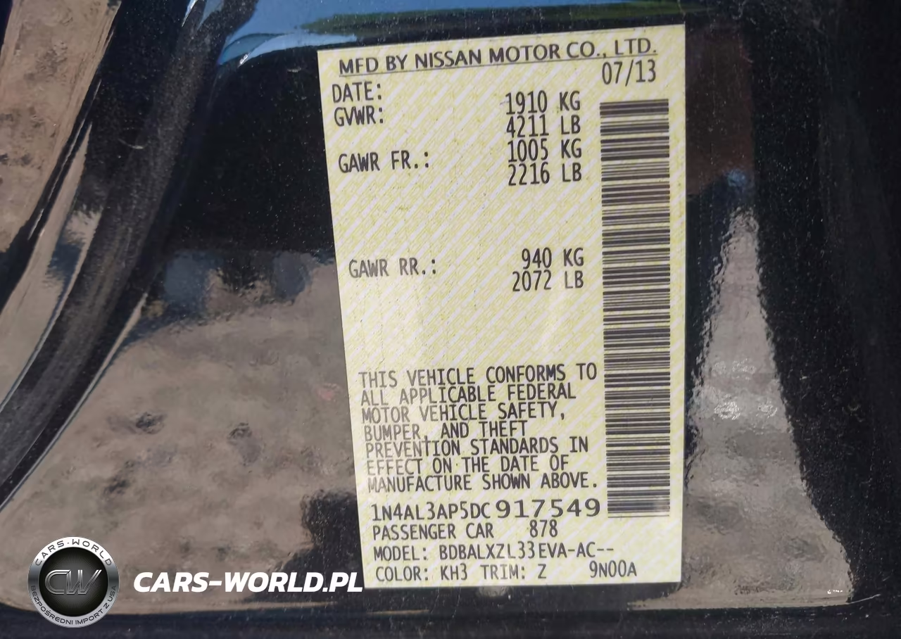 2013 Nissan Altima 2.5 Sl VIN:1N4AL3AP5DC917549 - 9