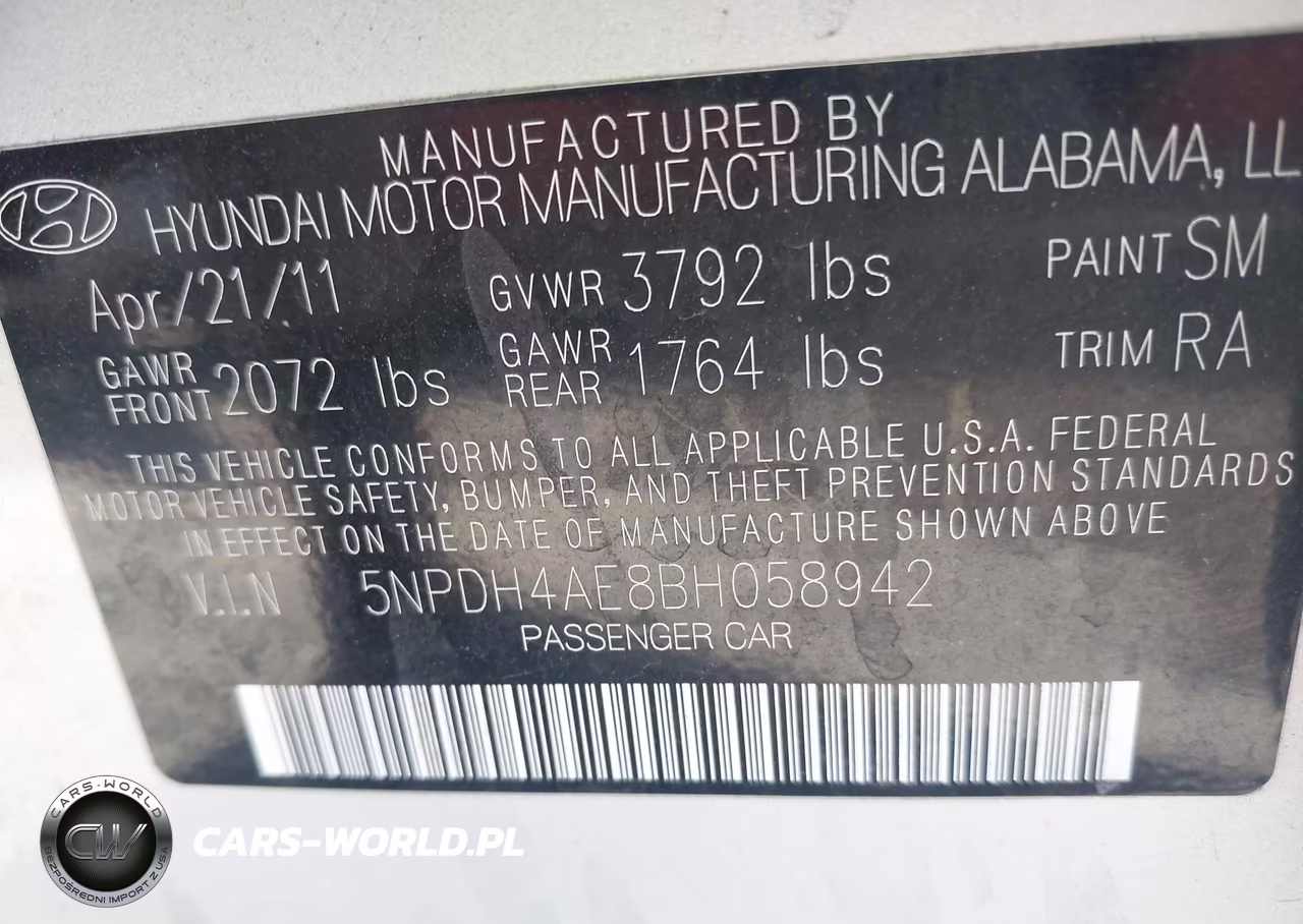 2011 Hyundai Elantra Gls VIN:5NPDH4AE8BH058942 - 9