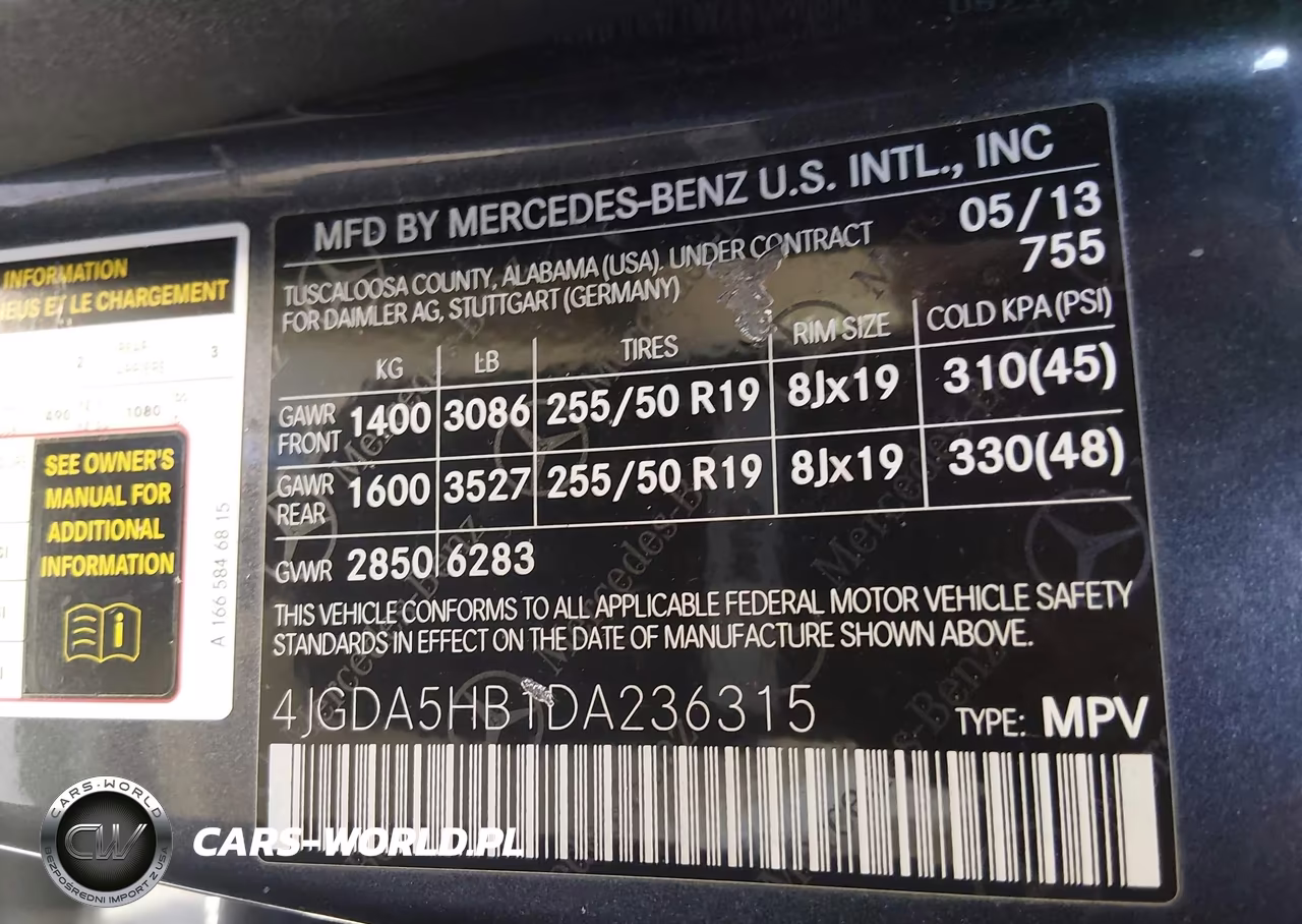 2013 Mercedes-Benz Ml 350 4Matic VIN:4JGDA5HB1DA236315 - 9