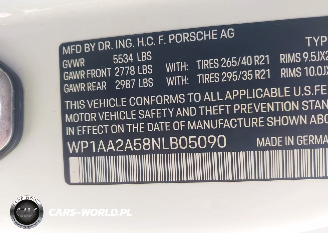 2022 Porsche Macan VIN:WP1AA2A58NLB05090 - 9