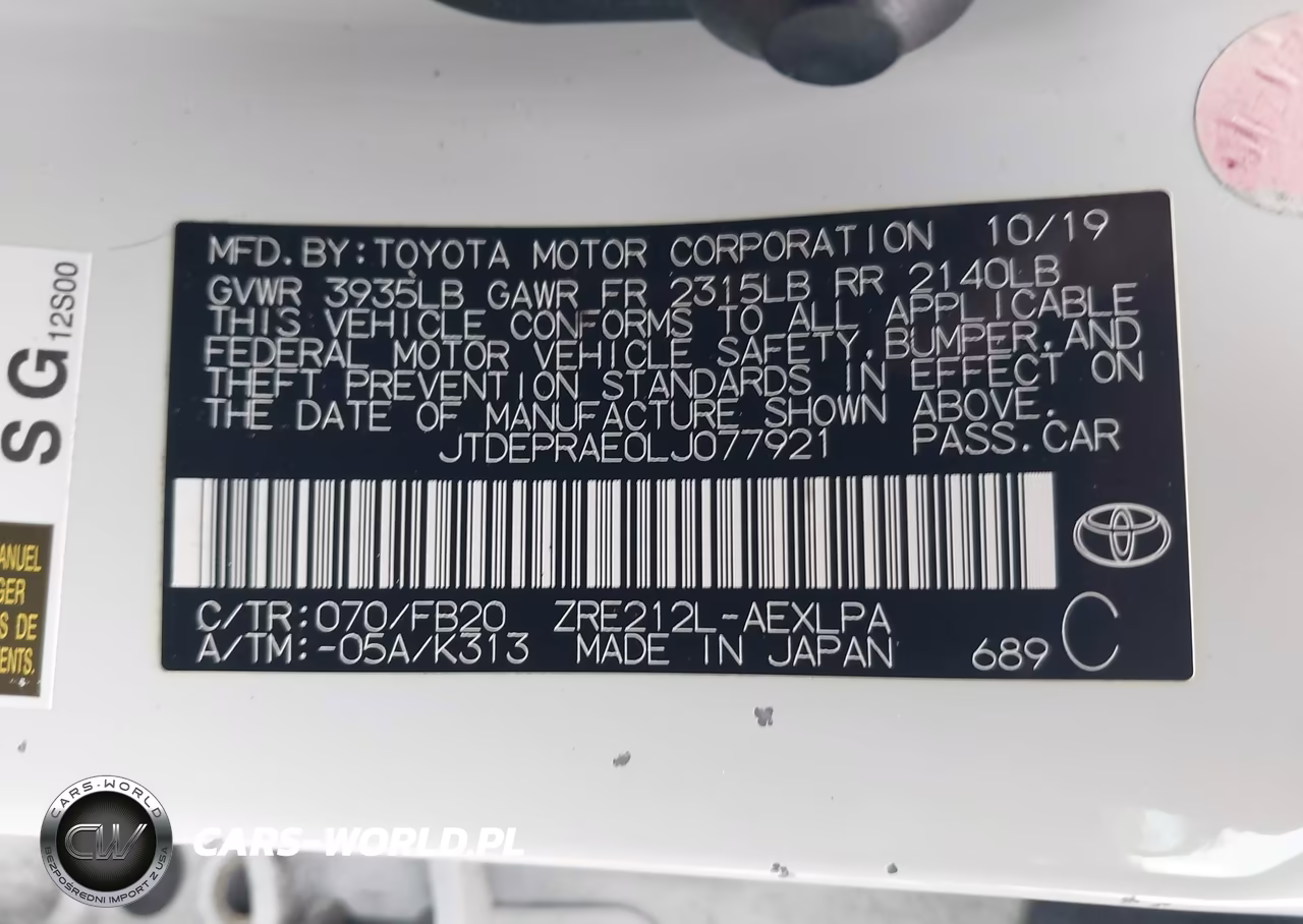 2020 Toyota Corolla Le VIN:JTDEPRAE0LJ077921 - 9