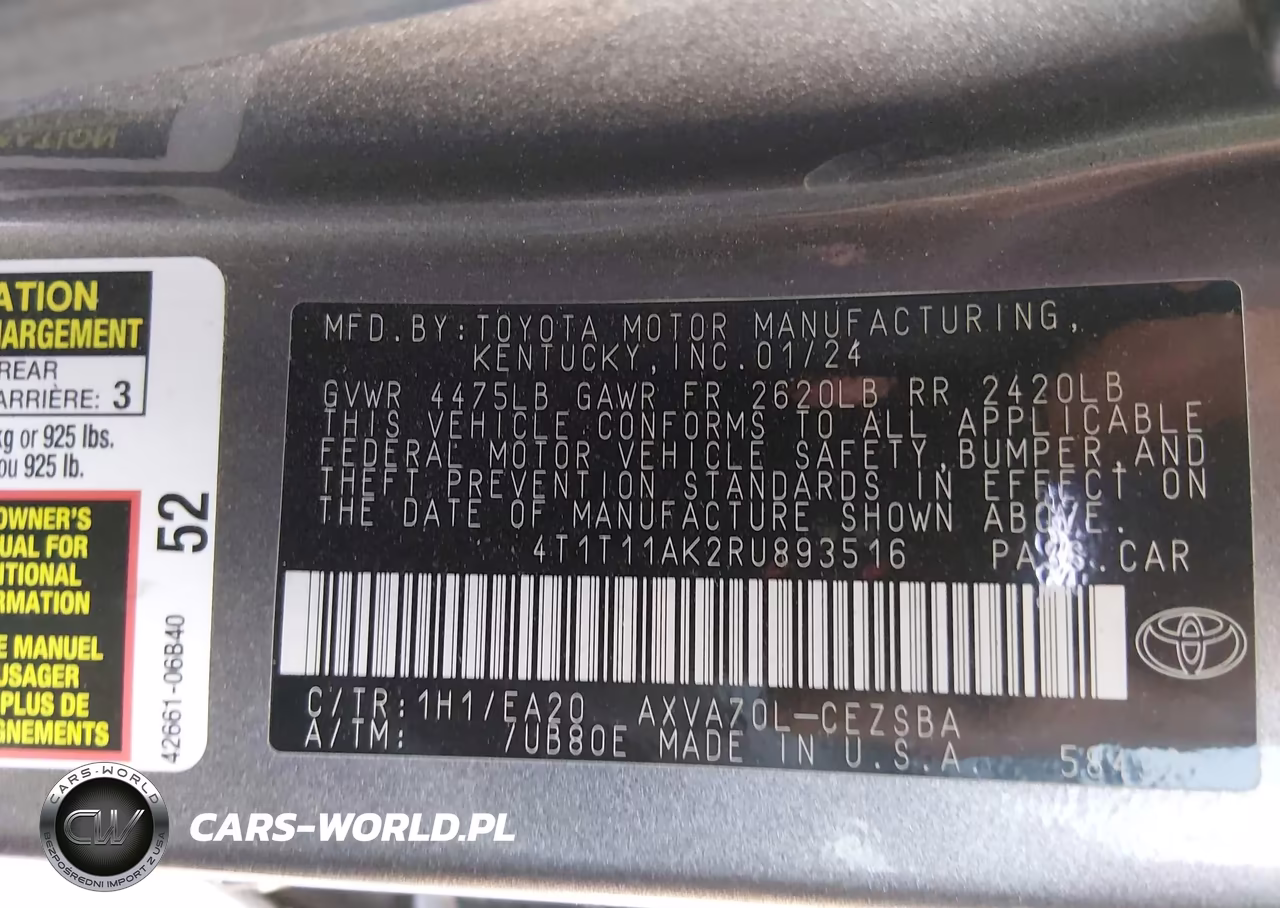 2024 Toyota Camry Se VIN:4T1T11AK2RU893516 - 9
