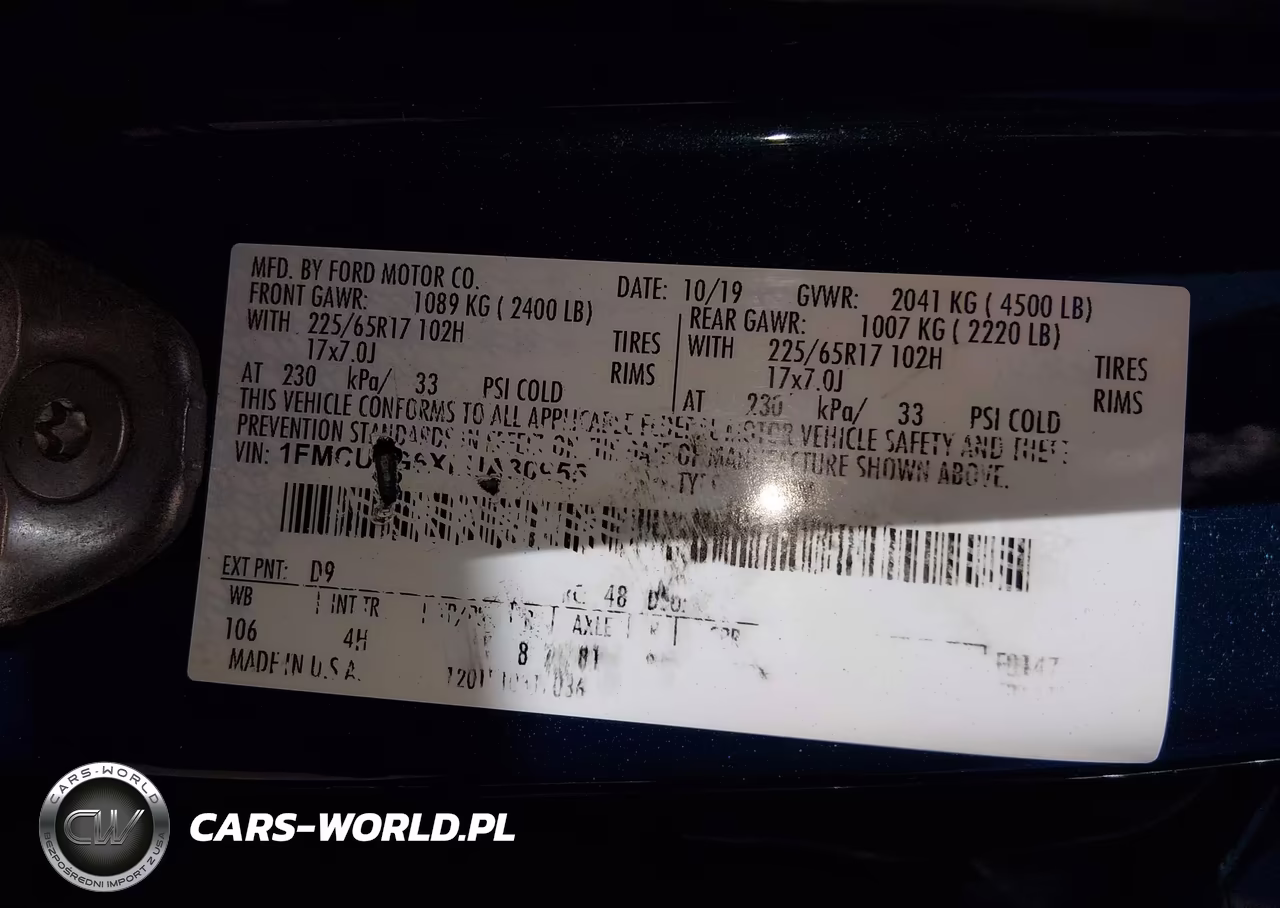 2020 Ford Escape Se VIN:1FMCU9G6XLUA30955 - 9