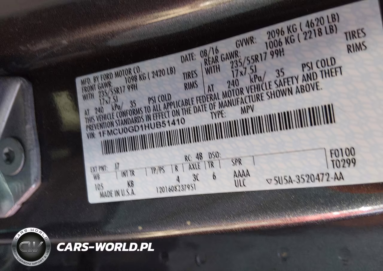 2017 Ford Escape Se VIN:1FMCU0GD1HUB51410 - 9