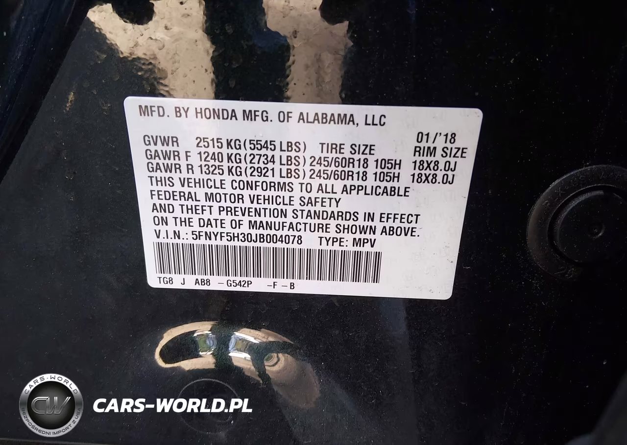 2018 Honda Pilot Ex VIN:5FNYF5H30JB004078 - 9