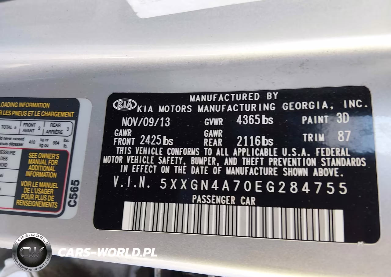 2014 Kia Optima Ex VIN:5XXGN4A70EG284755 - 9