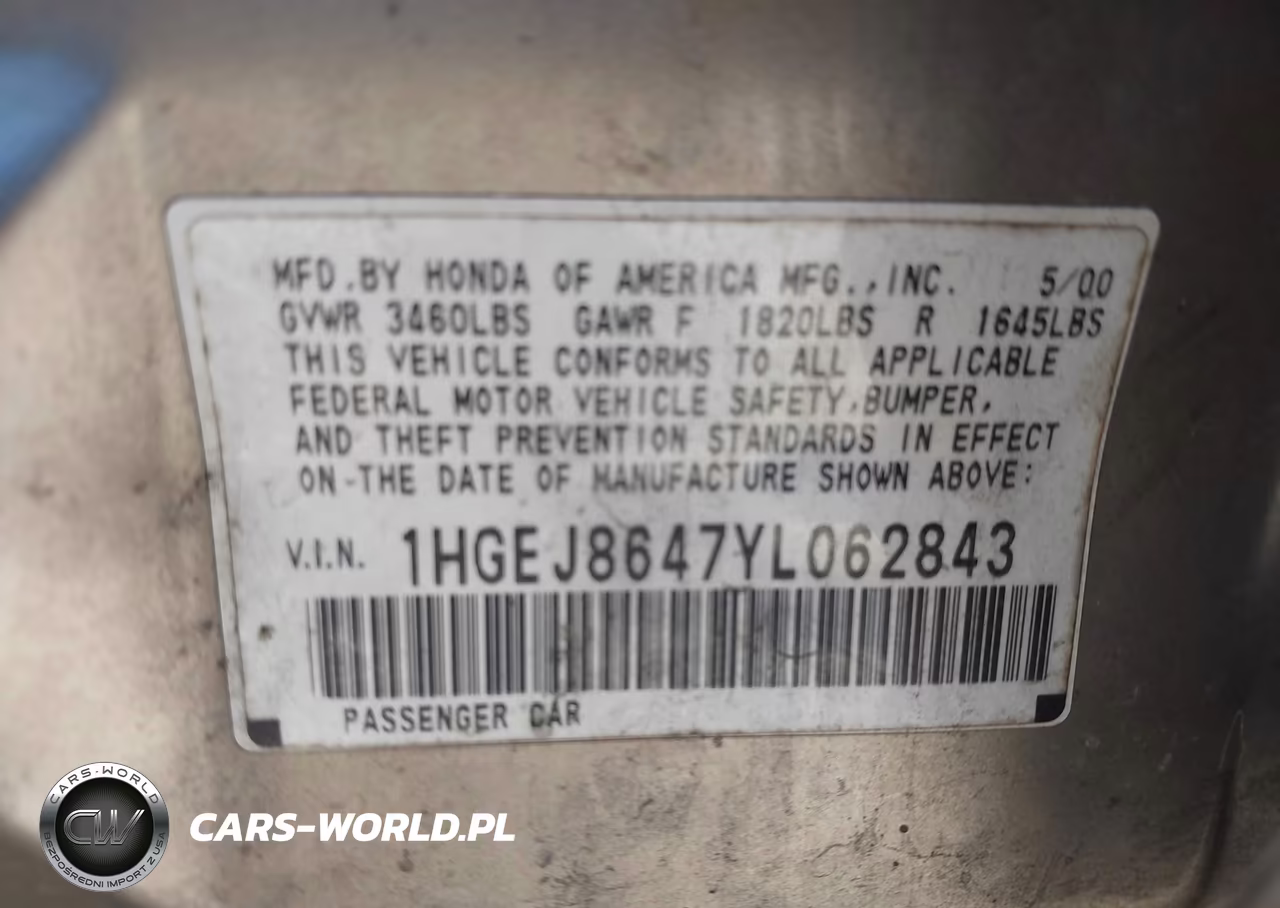 2000 Honda Civic Ex VIN:1HGEJ8647YL062843 - 9