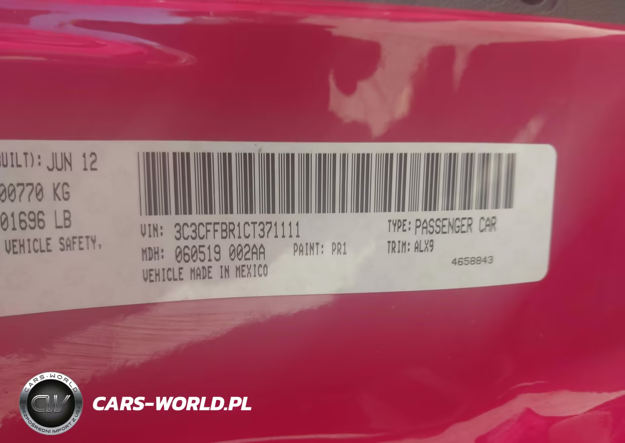 2012 Fiat 500 Sport VIN:3C3CFFBR1CT371111 - 9