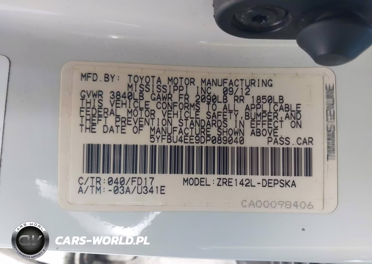 2013 Toyota Corolla S VIN:5YFBU4EE9DP089040 - 9