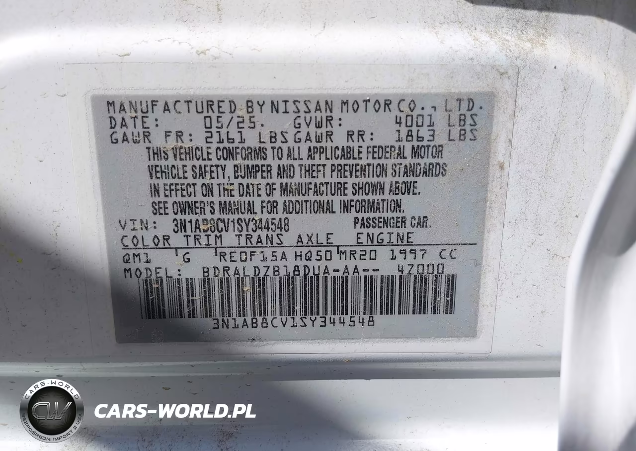 2025 Nissan Sentra Sv VIN:3N1AB8CV1SY344548 - 9