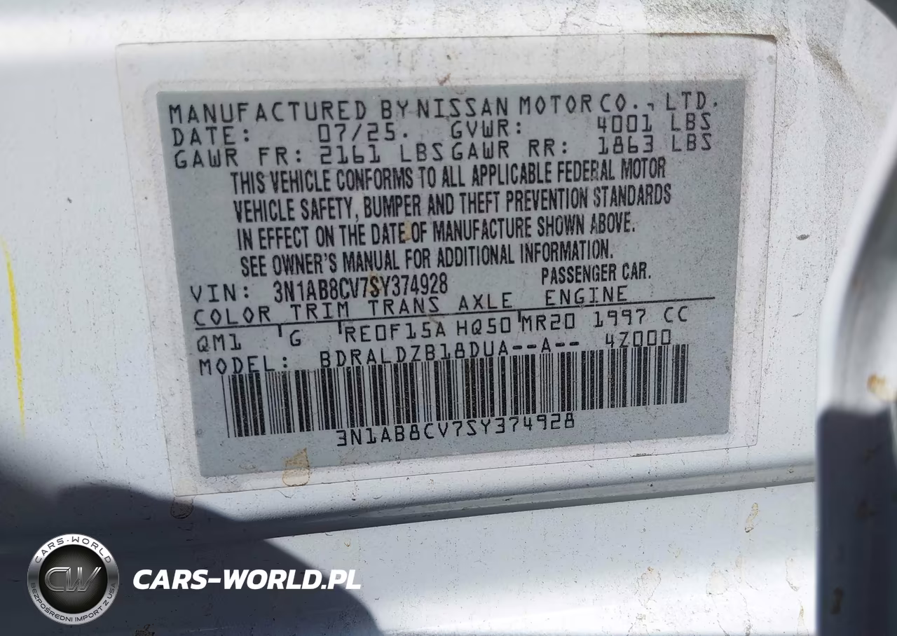 2025 Nissan Sentra Sv VIN:3N1AB8CV7SY374928 - 9