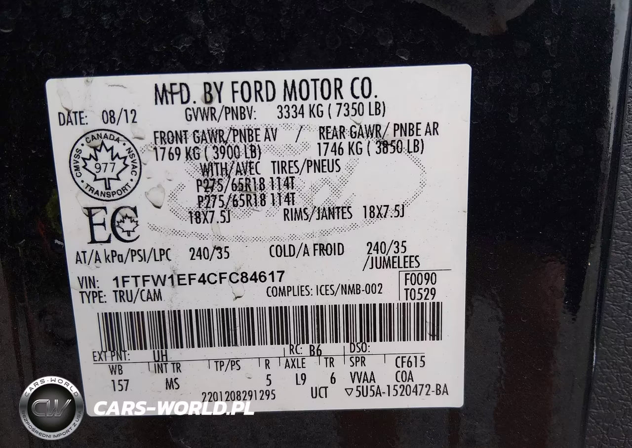 2012 Ford F-150 Xlt VIN:1FTFW1EF4CFC84617 - 9