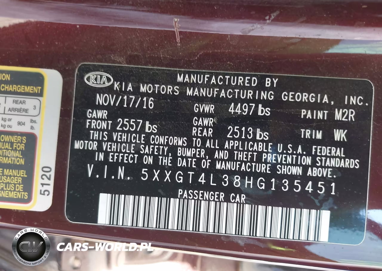2017 Kia Optima Lx VIN:5XXGT4L38HG135451 - 9