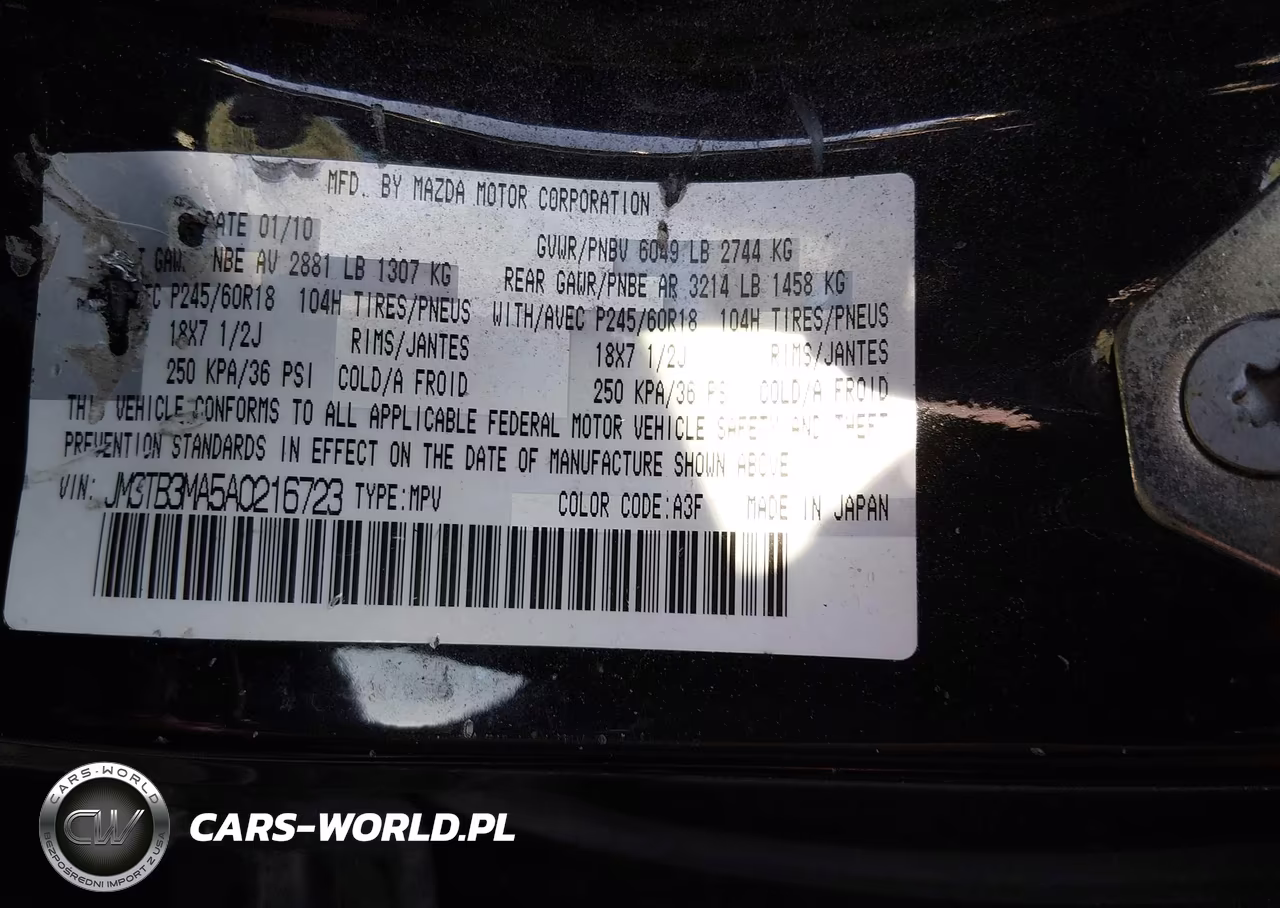 2010 Mazda Cx-9 VIN:JM3TB3MA5A0216723 - 9