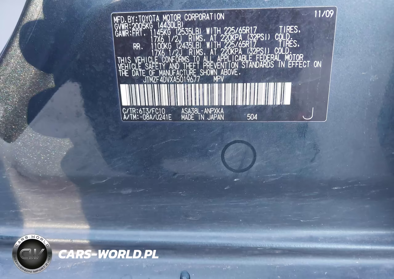 2010 Toyota Rav4 VIN:JTMZF4DVXA5019677 - 9