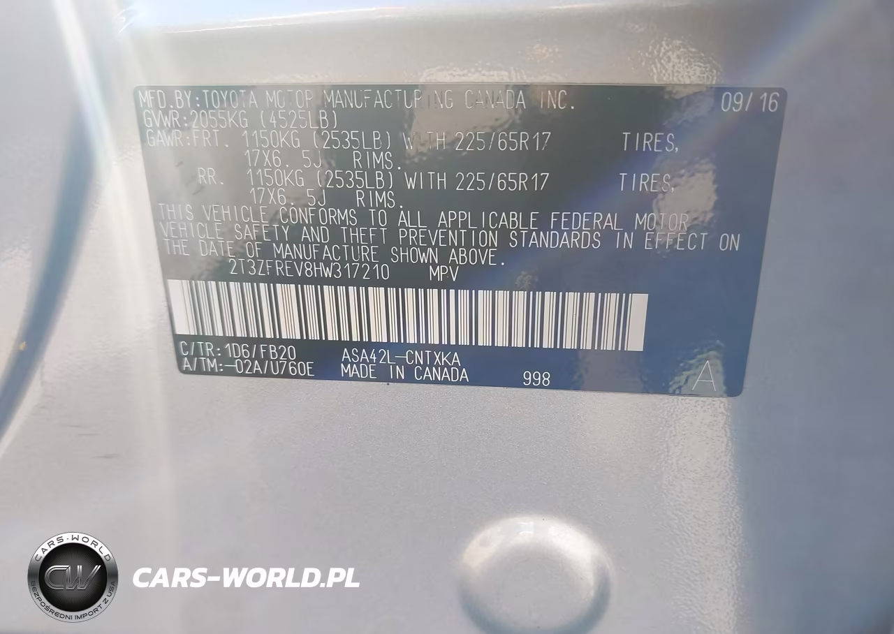 2017 Toyota Rav4 Le VIN:2T3ZFREV8HW317210 - 9