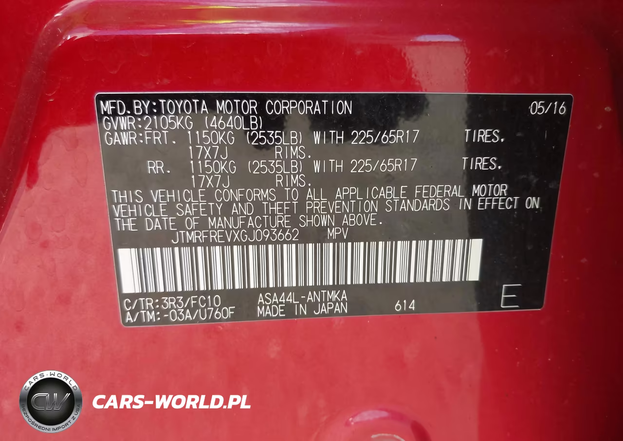 2016 Toyota Rav4 Xle VIN:JTMRFREVXGJ093662 - 9