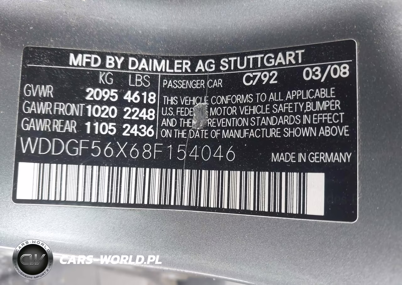 2008 Mercedes-Benz C 350 Sport VIN:WDDGF56X68F154046 - 9