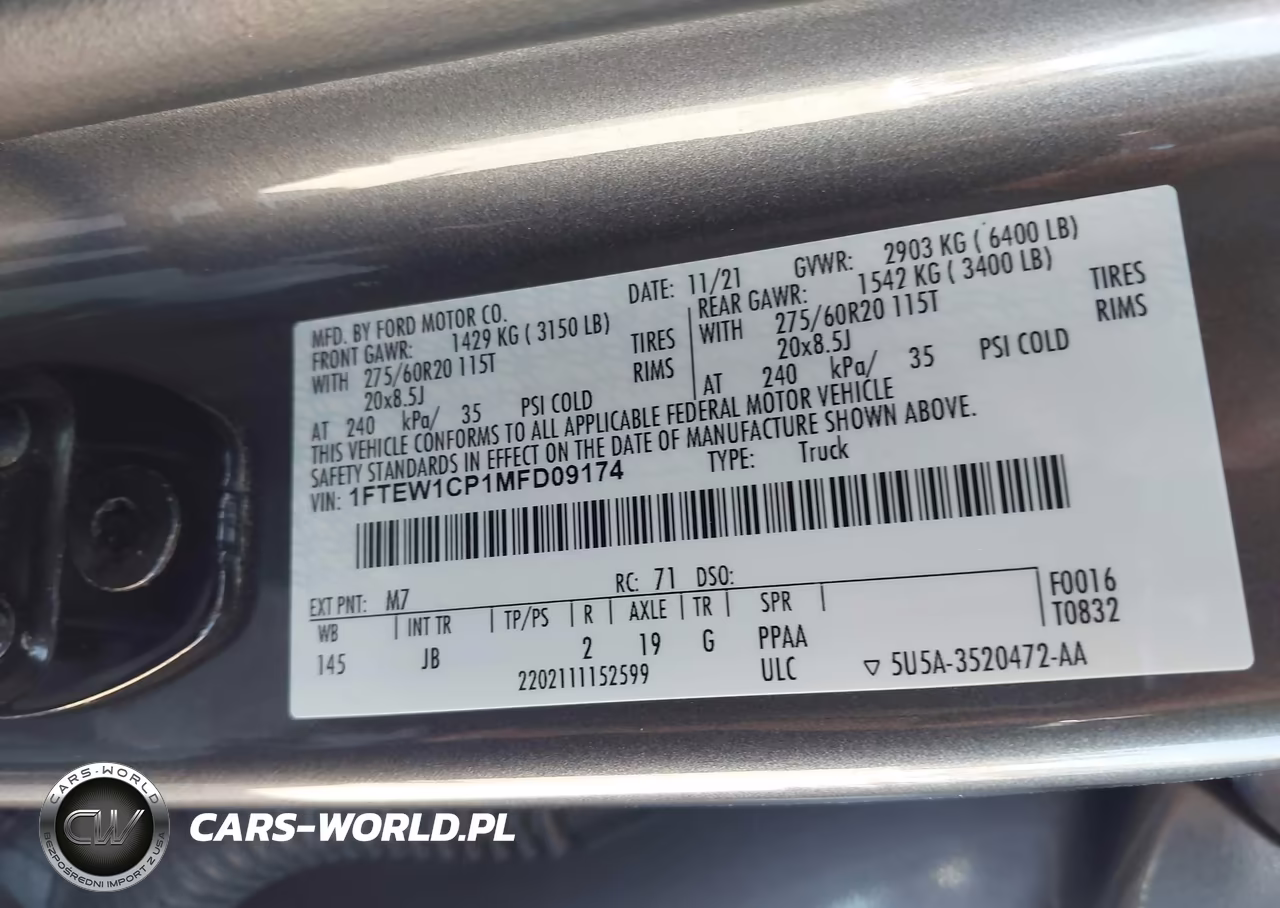 2021 Ford F-150 Xl VIN:1FTEW1CP1MFD09174 - 9