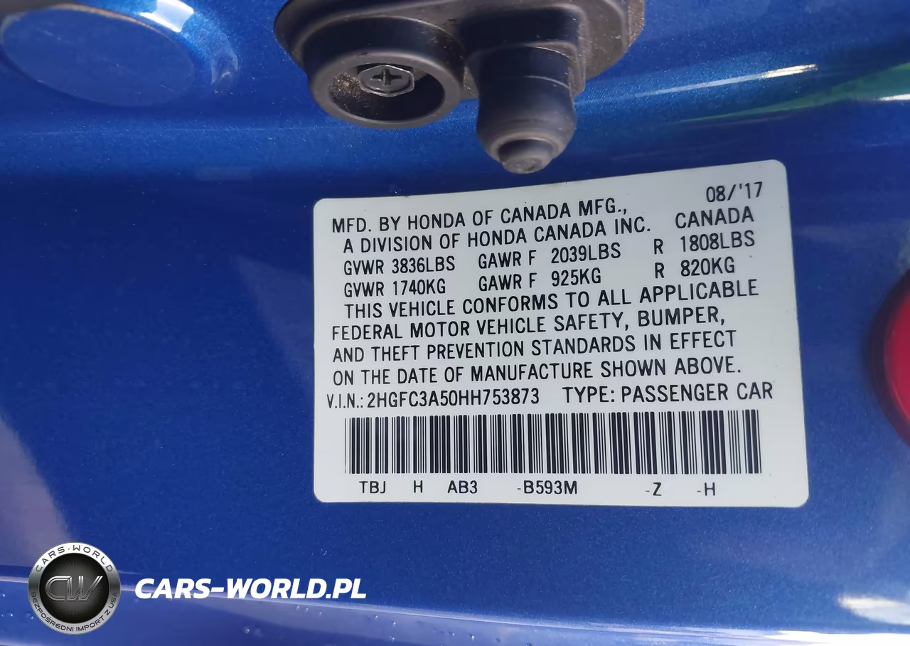 2017 Honda Civic Si VIN:2HGFC3A50HH753873 - 9