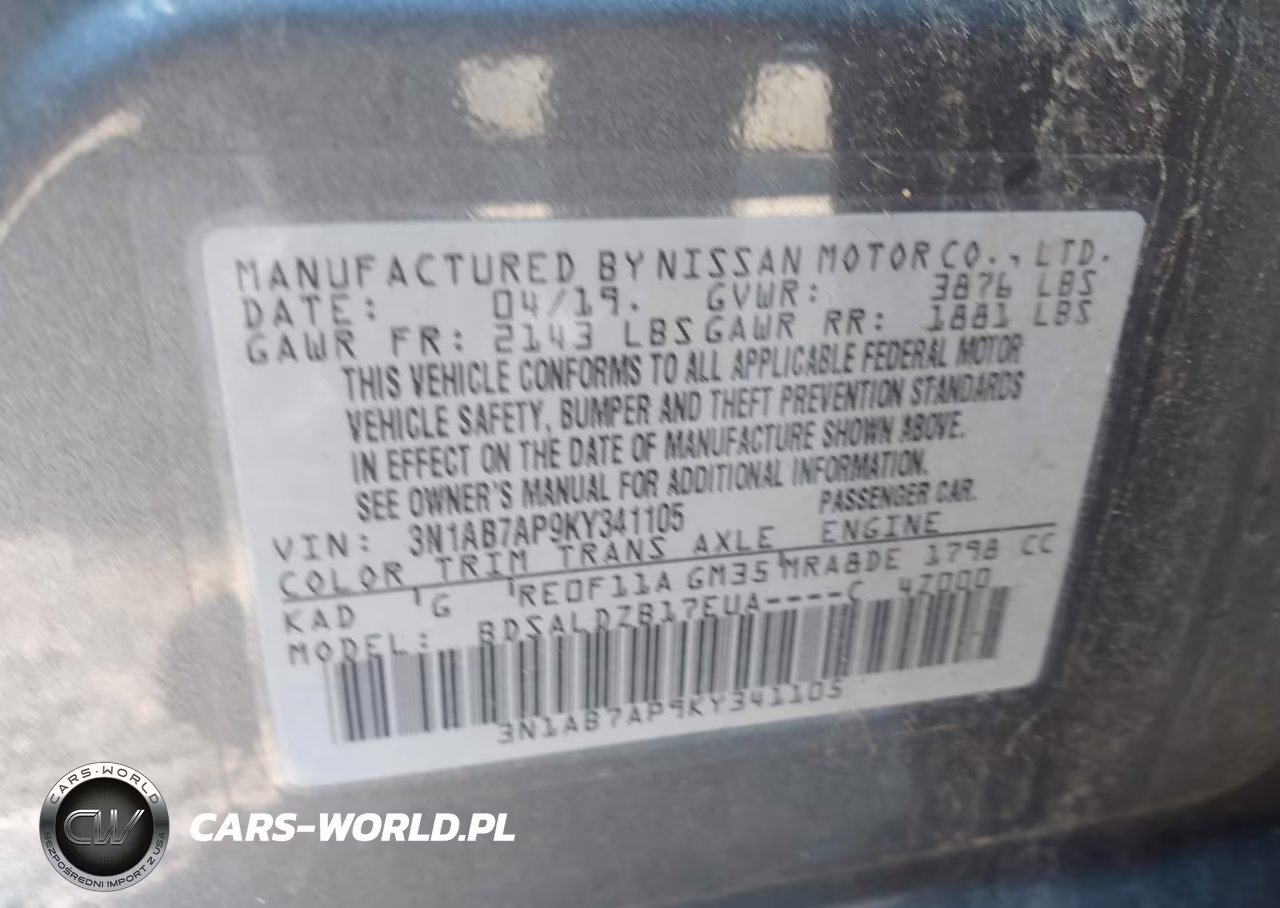 2019 Nissan Sentra Sv VIN:3N1AB7AP9KY341105 - 9
