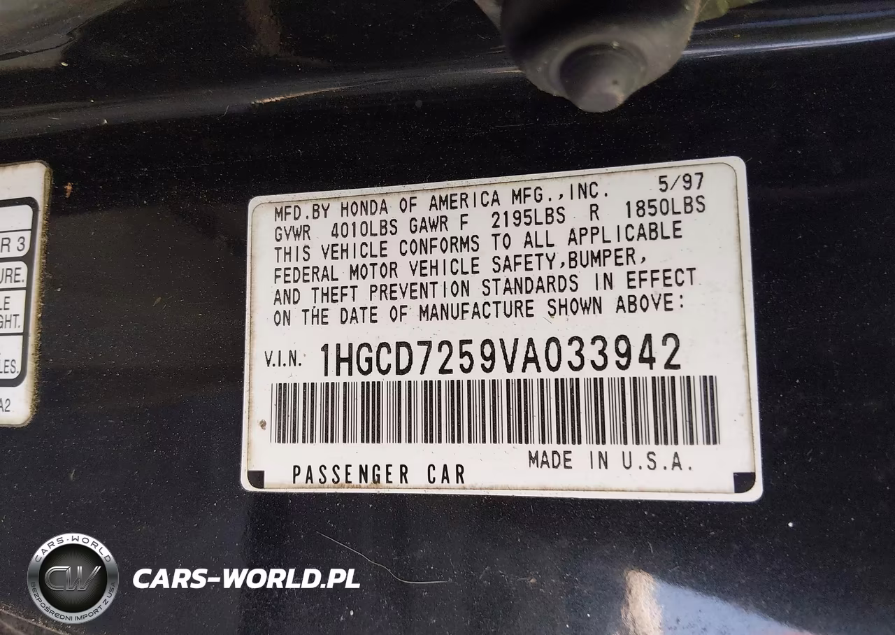 1997 Honda Accord Ex VIN:1HGCD7259VA033942 - 9
