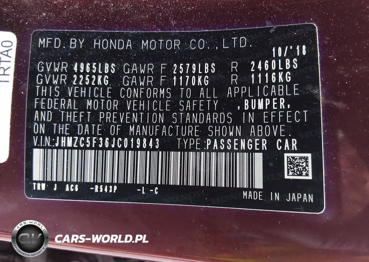 2018 Honda Clarity Plug-In Hybrid Touring VIN:JHMZC5F36JC019843 - 9