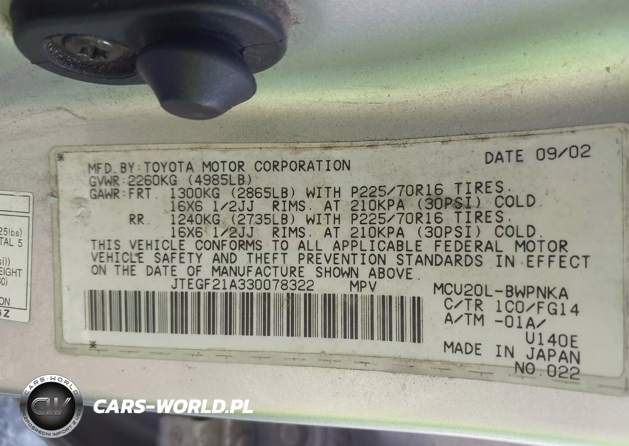 2003 Toyota Highlander V6 VIN:JTEGF21A330078322 - 9