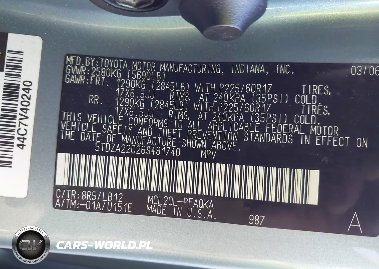 2006 Toyota Sienna Xle VIN:5TDZA22C26S481740 - 9