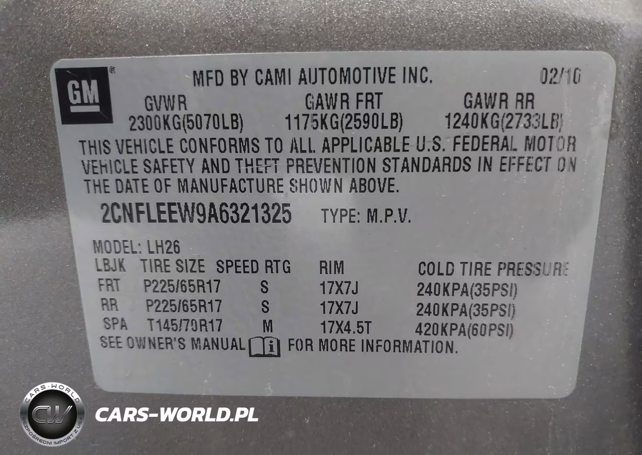 2010 Chevrolet Equinox Lt VIN:2CNFLEEW9A6321325 - 9