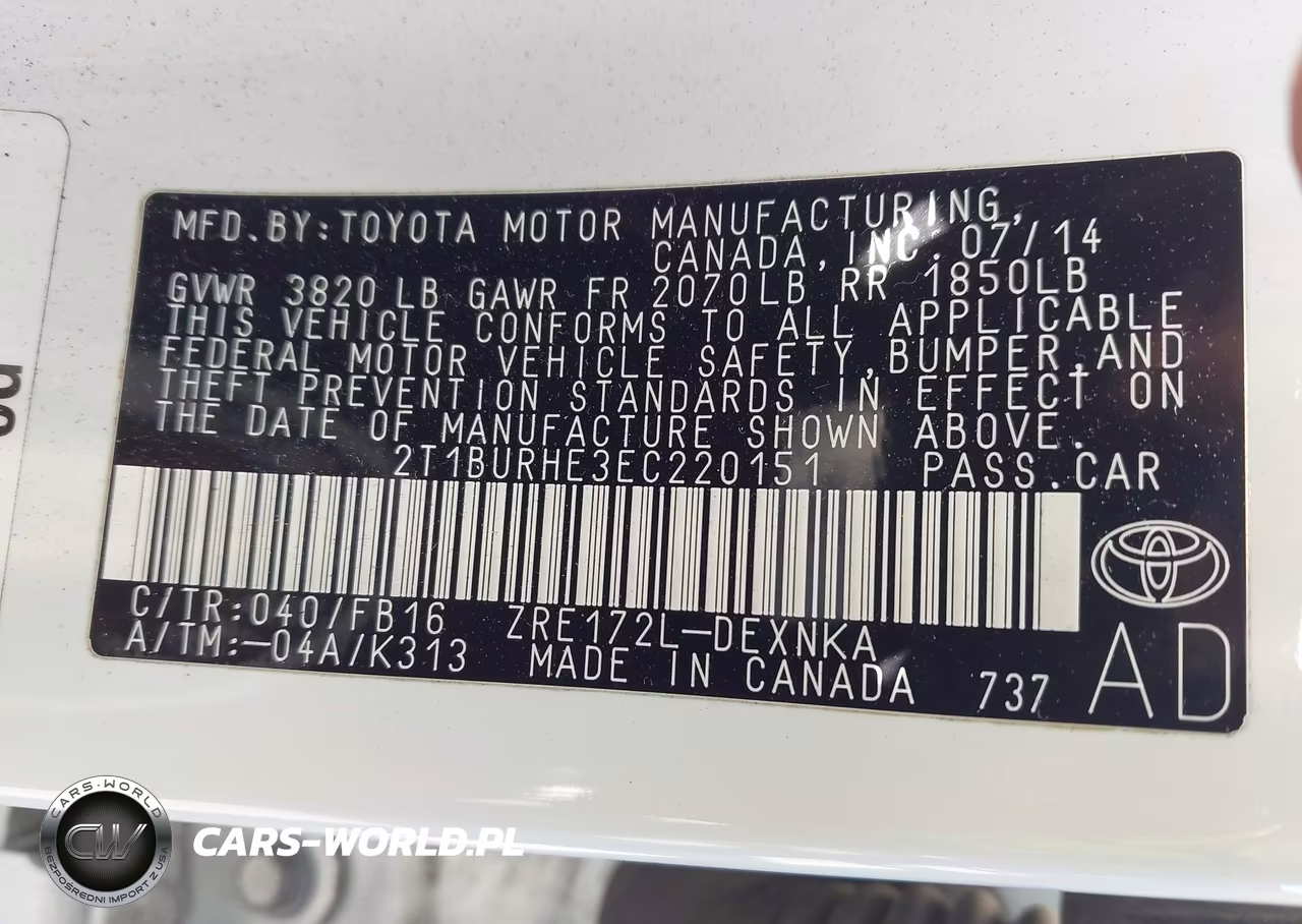 2014 Toyota Corolla Le VIN:2T1BURHE3EC220151 - 9