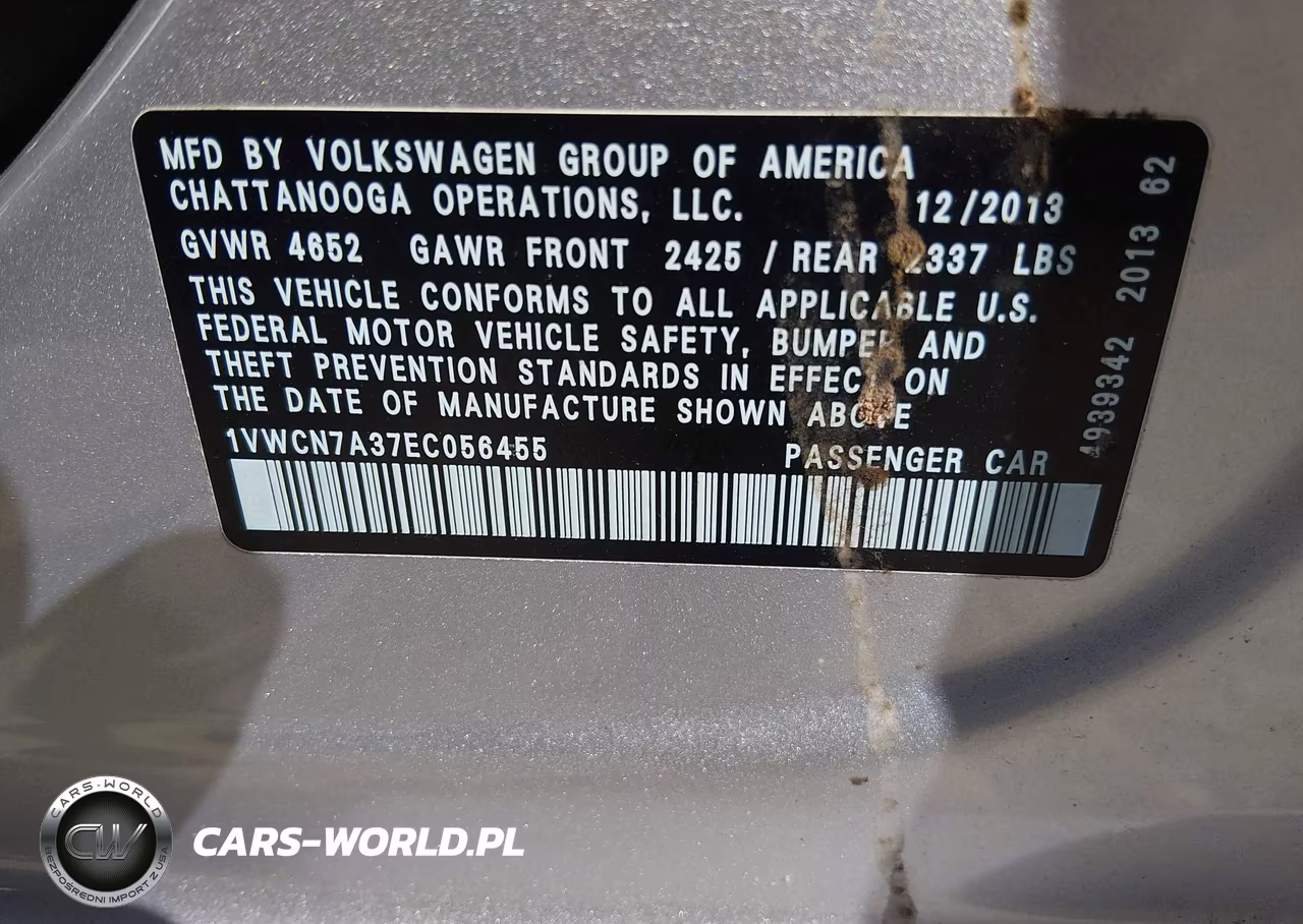 2014 Volkswagen Passat 2.0L Tdi Sel Premium VIN:1VWCN7A37EC056455 - 9