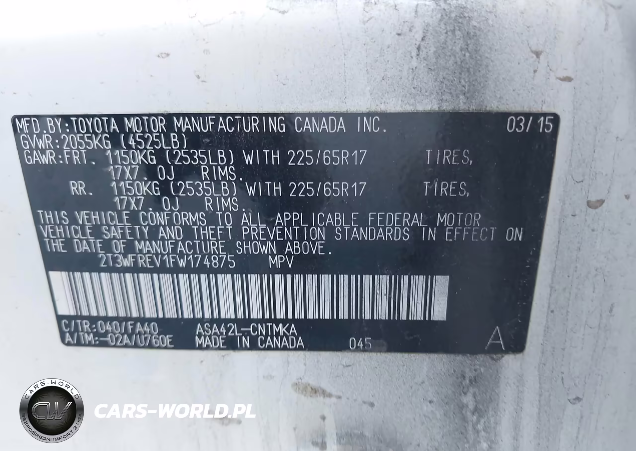 2015 Toyota Rav4 Xle VIN:2T3WFREV1FW174875 - 9