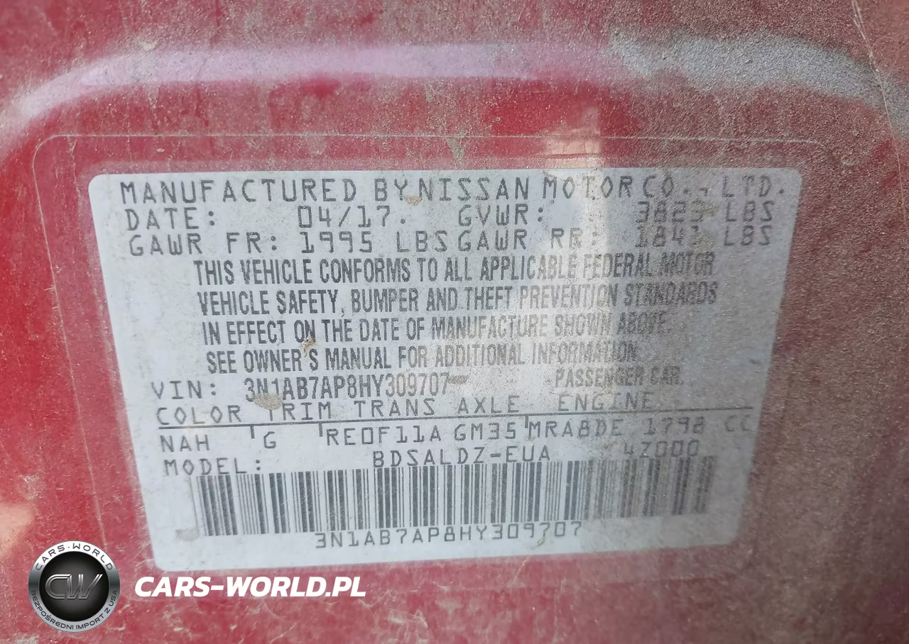 2017 Nissan Sentra Sv VIN:3N1AB7AP8HY309707 - 9