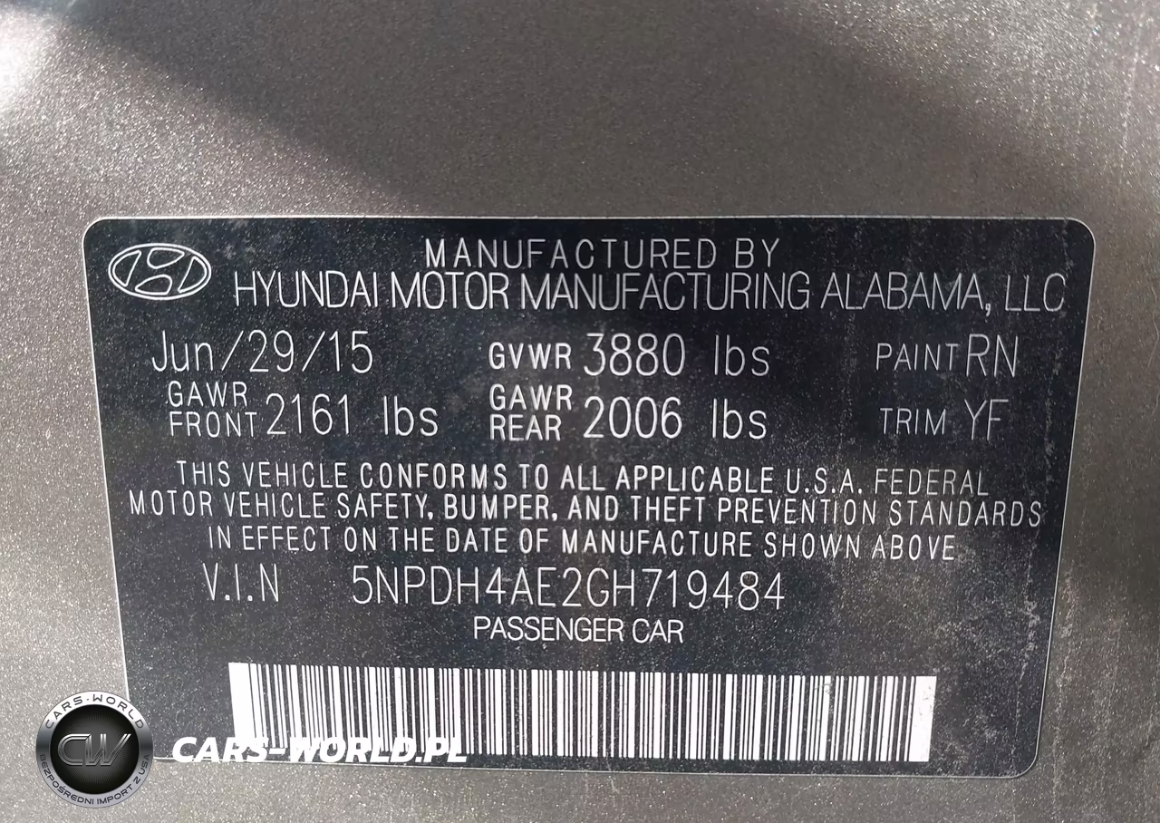 2016 Hyundai Elantra Gl VIN:5NPDH4AE2GH719484 - 9