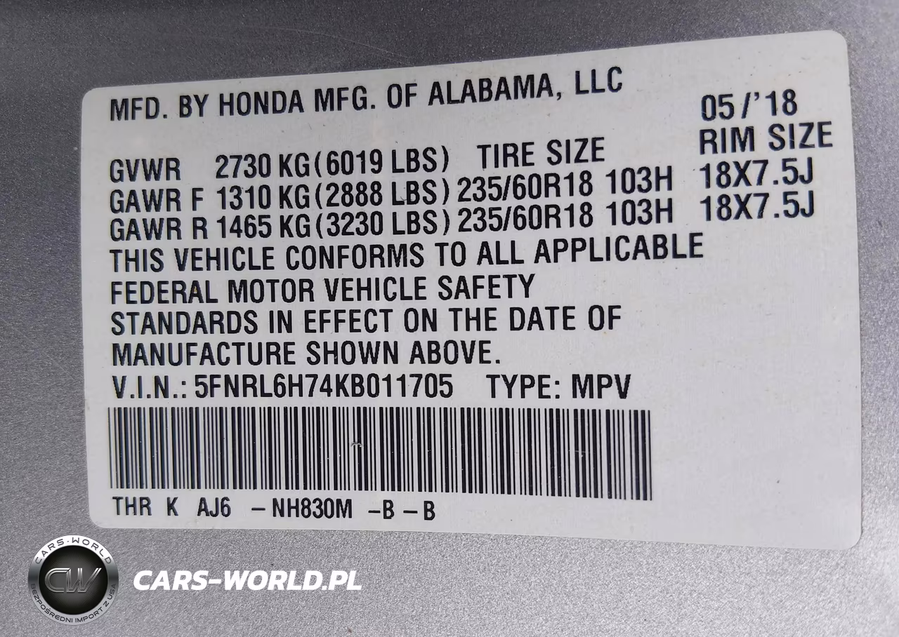 2019 Honda Odyssey Ex-L VIN:5FNRL6H74KB011705 - 9