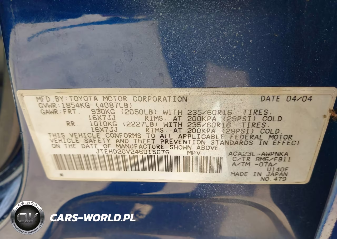 2004 Toyota Rav4 VIN:JTEHD20V246015676 - 9