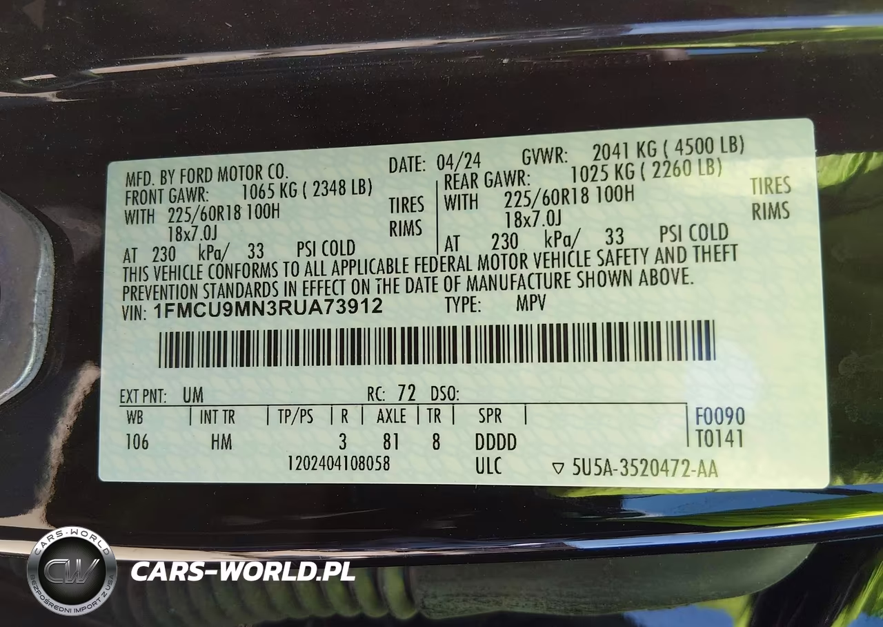 2024 Ford Escape St-Line VIN:1FMCU9MN3RUA73912 - 9