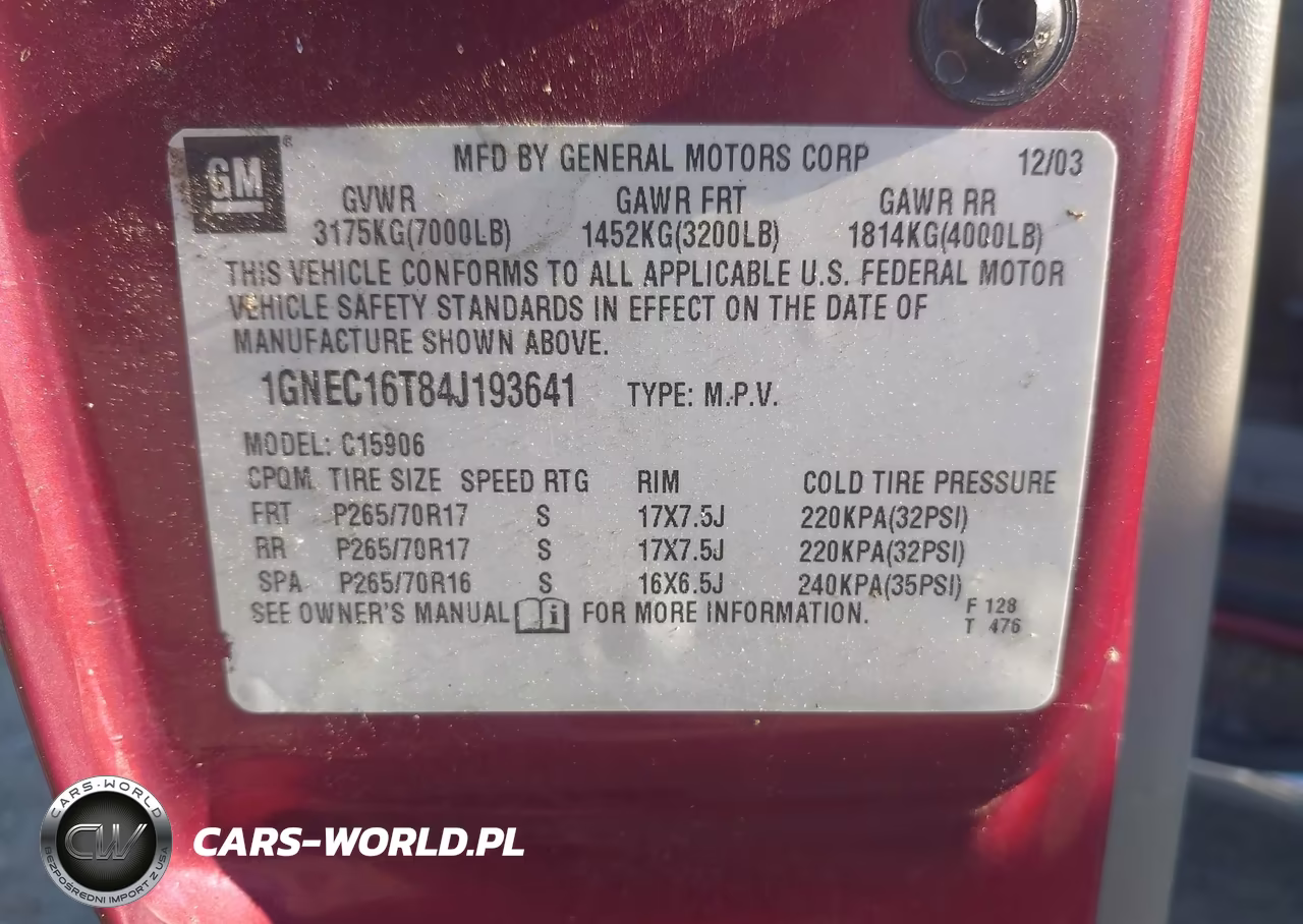 2004 Chevrolet Suburban 1500 Lt VIN:1GNEC16T84J193641 - 9