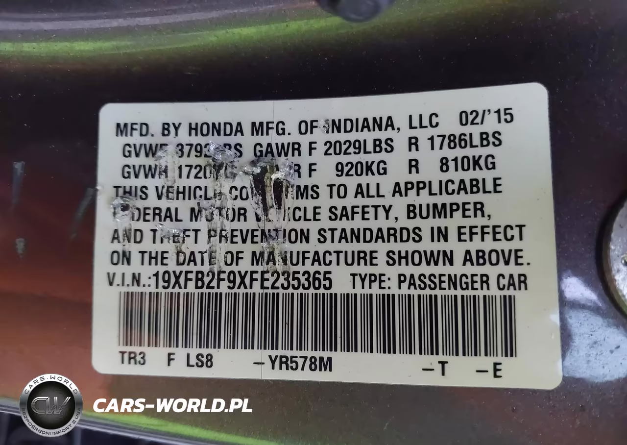 2015 Honda Civic Ex-L VIN:19XFB2F9XFE235365 - 9