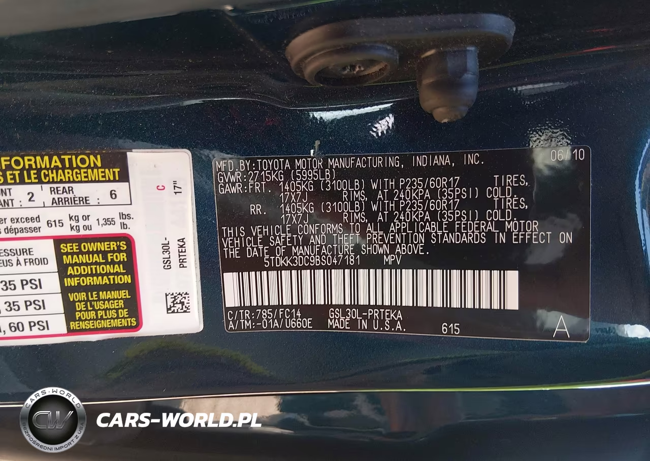 2011 Toyota Sienna Le V6 VIN:5TDKK3DC9BS047181 - 9